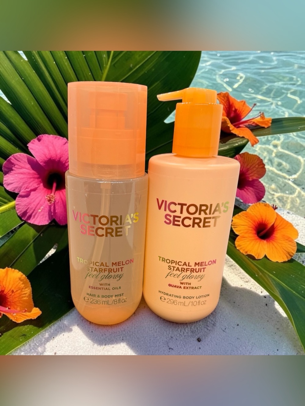 🌴VICTORIA’S SECRET🌴2-PC Tropical Melon & Starfruit Body Lotion & Mist Set/NIP